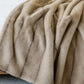 detail of faux fur throw blanket, Vintage Mink