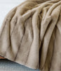 detail of faux fur throw blanket, Vintage Mink