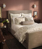 classic printed duvet and shams on neutral bed in mauve bedroom, Paisley Pearl