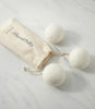 Wool dryer balls and storage bag, Cream