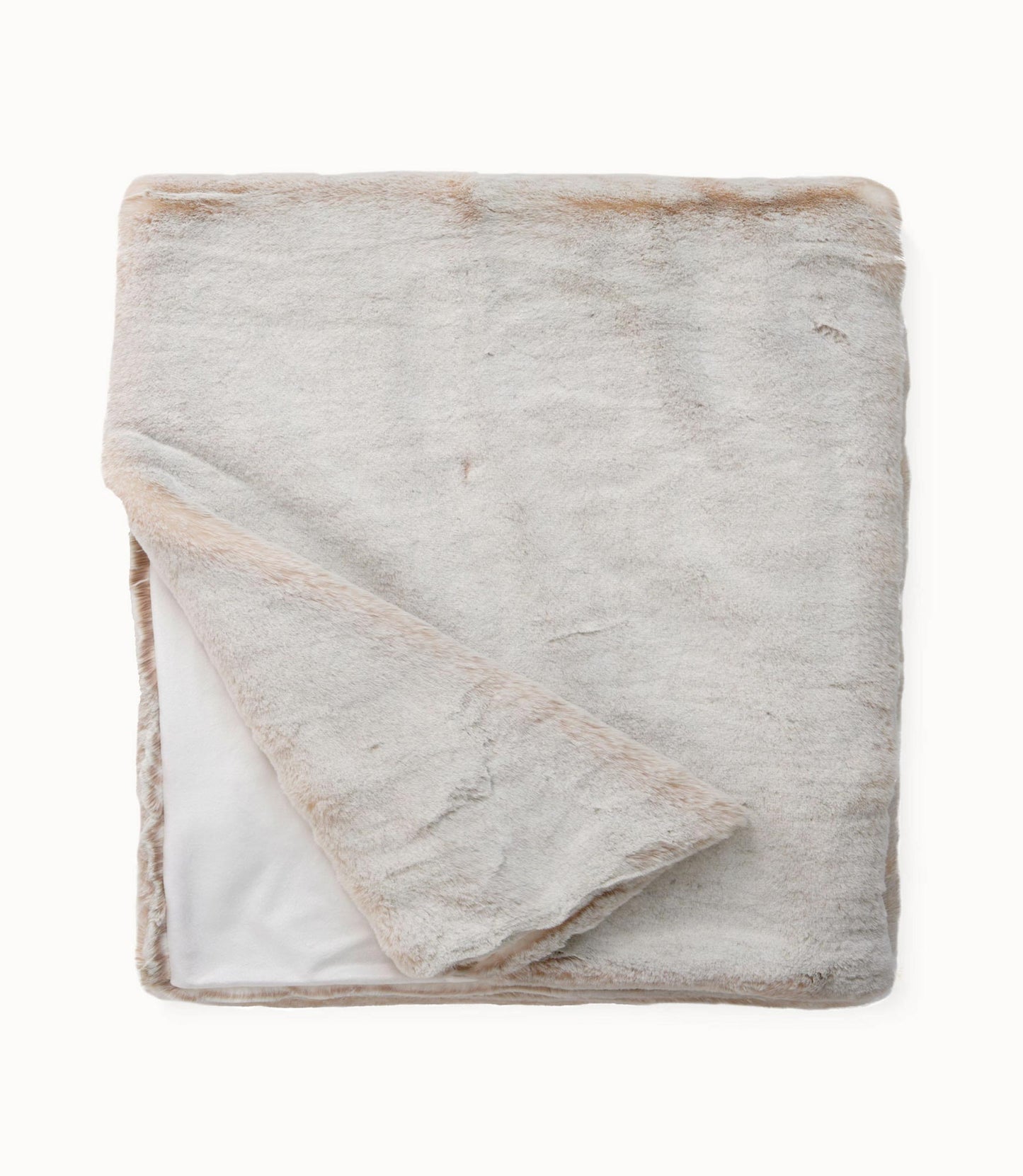 Mila Faux Fur Throw, Pearl