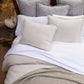 Linen Shams on bed, Natural