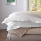 montauk textured coverlets folded and stacked, White Pearl Linen Platinum