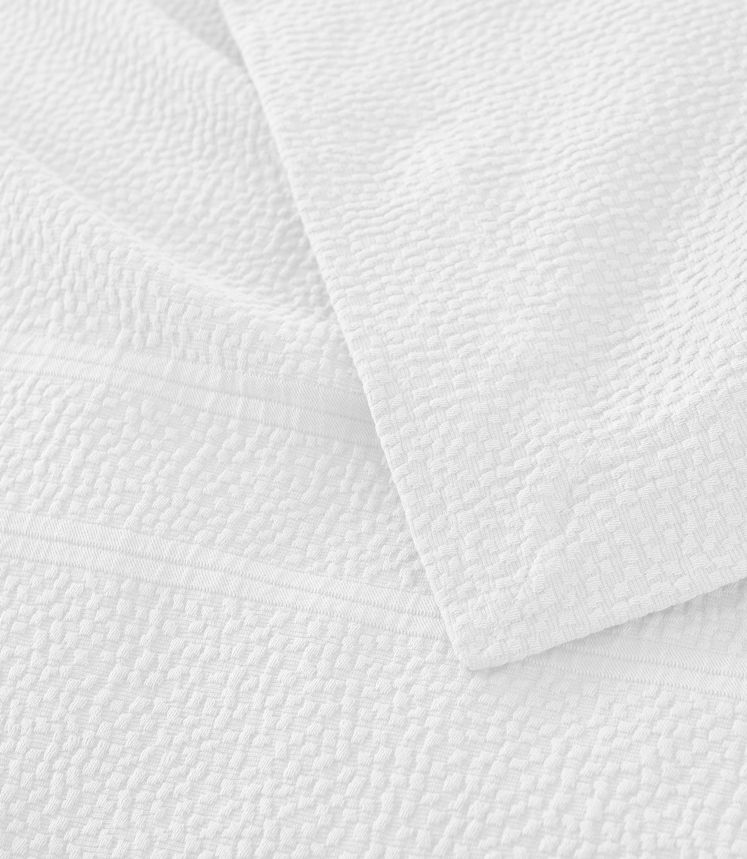 corner detail of Montauk coverlet, White