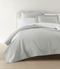 montauk coverlet and shams on bed, Gray