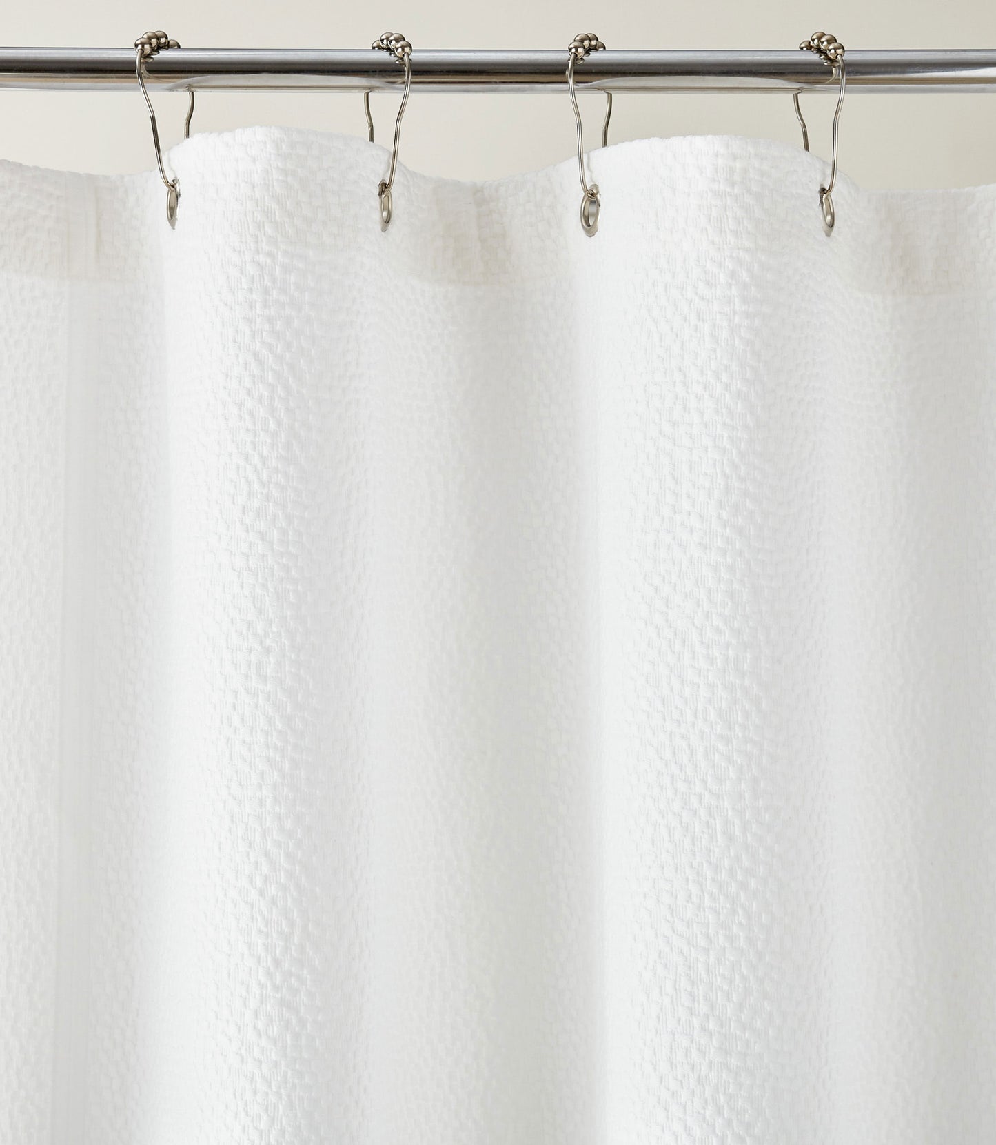 silver grommets on Montauk shower curtain, White