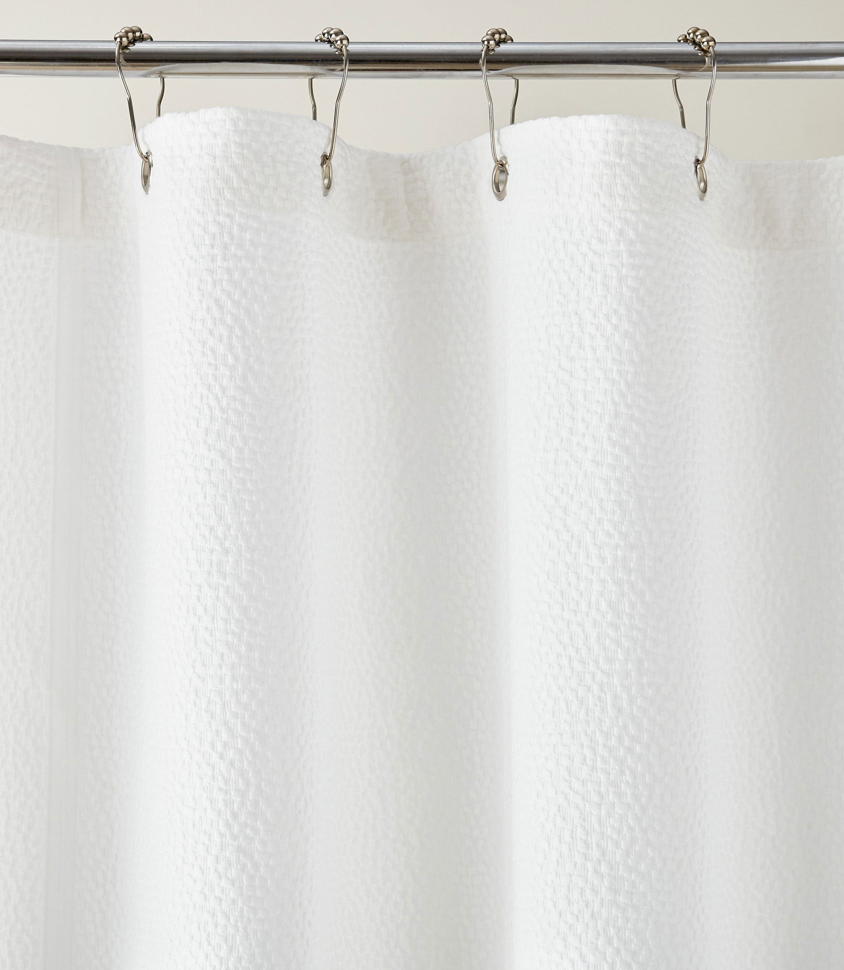 silver grommets on Montauk shower curtain, White