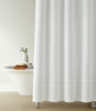 close up border detail on Montauk shower curtain, White