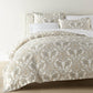 classic printed duvet on bed with shams, Paisley Pearl