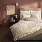 printed duvet and shams on bed in mauve room, Paisley Pearl