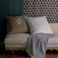 Rio linen euro sham pillows with monogram, White Driftwood