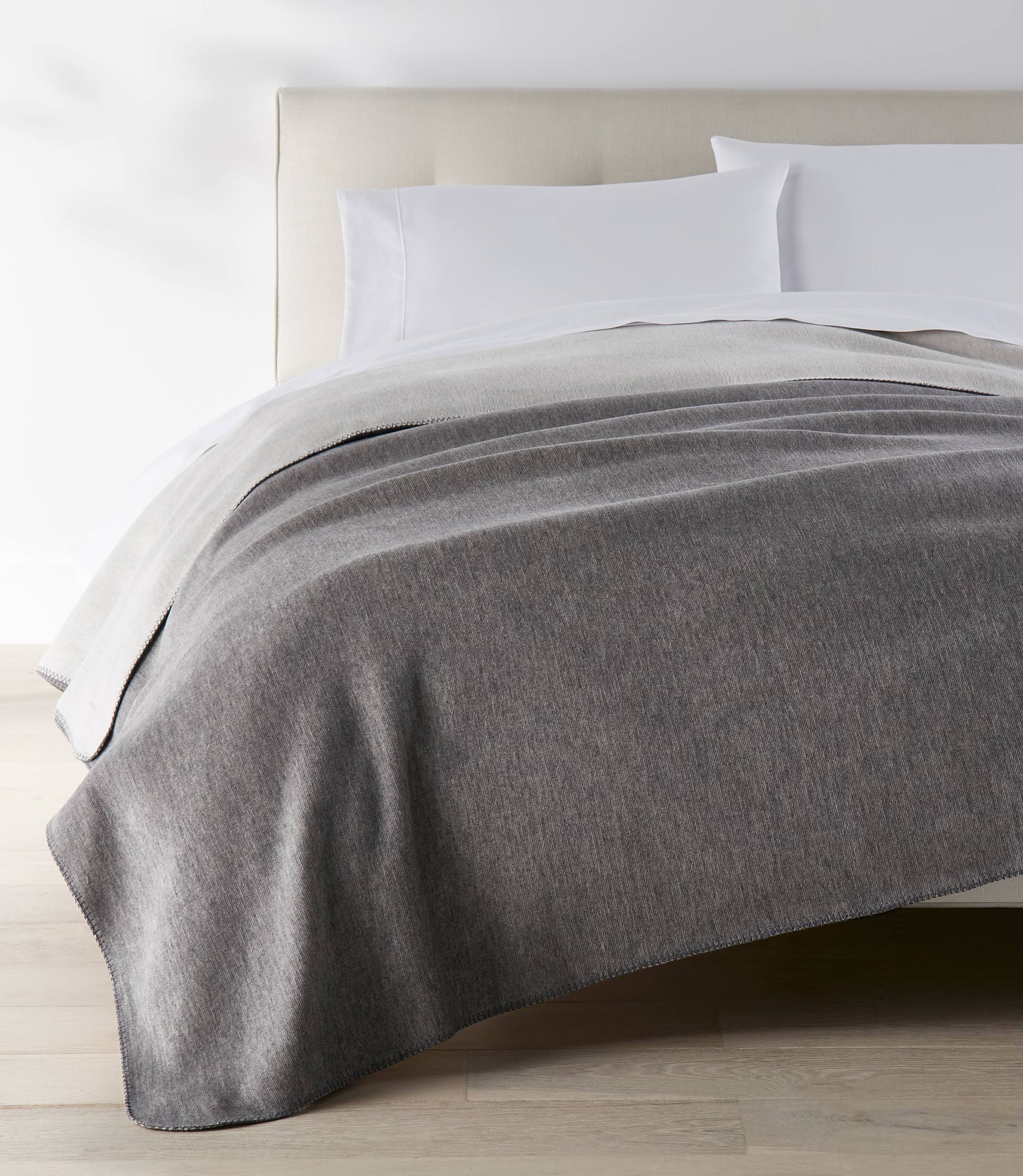 Grey throw for discount bed