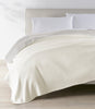 Alta Reversible Cotton Blanket Pearl on White Bed