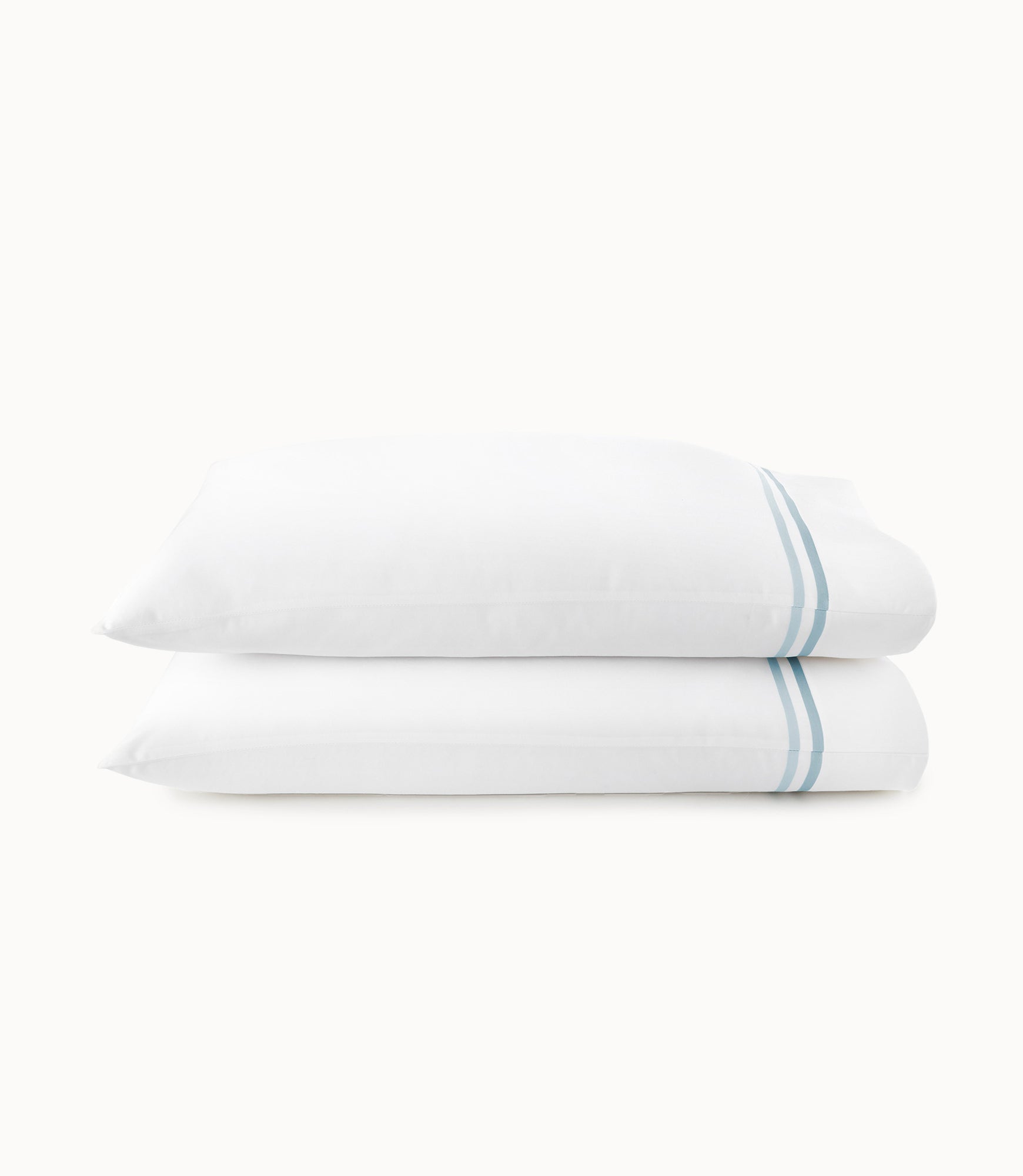 Duo Striped Sateen Pillow Cases Peacock Alley