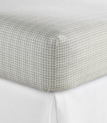 Houndstooth Percale Fitted Sheet Greige