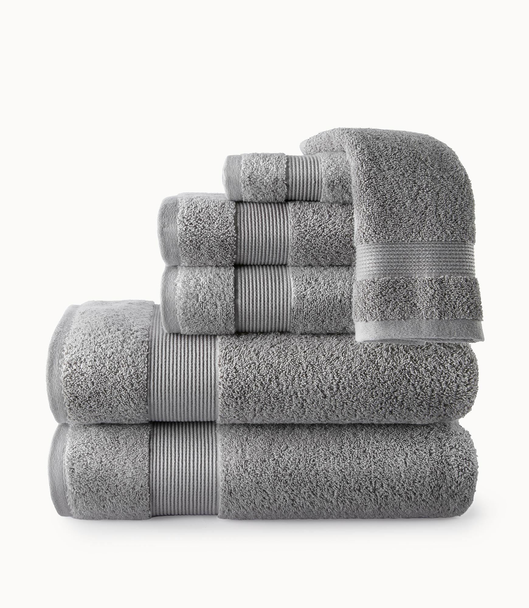 Turkish Cotton Fog Grey Bath Towel Set