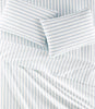 Ribbon Stripe Percale Flat Sheet Set Denim