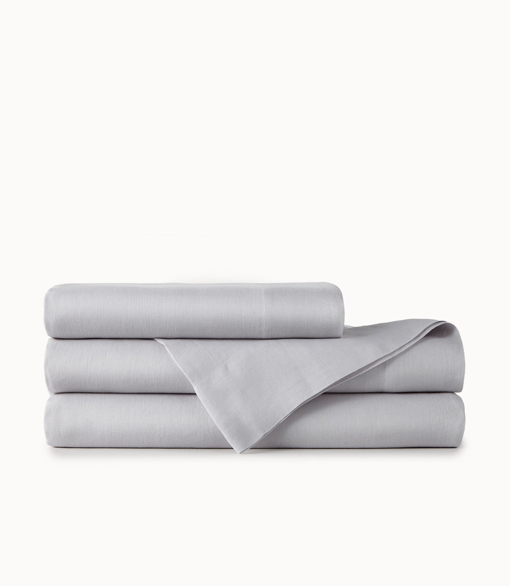 Twin Washed Linen Duvet Cover In Light Grey