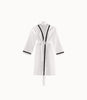 Pique Bath Robe with Black Trim 